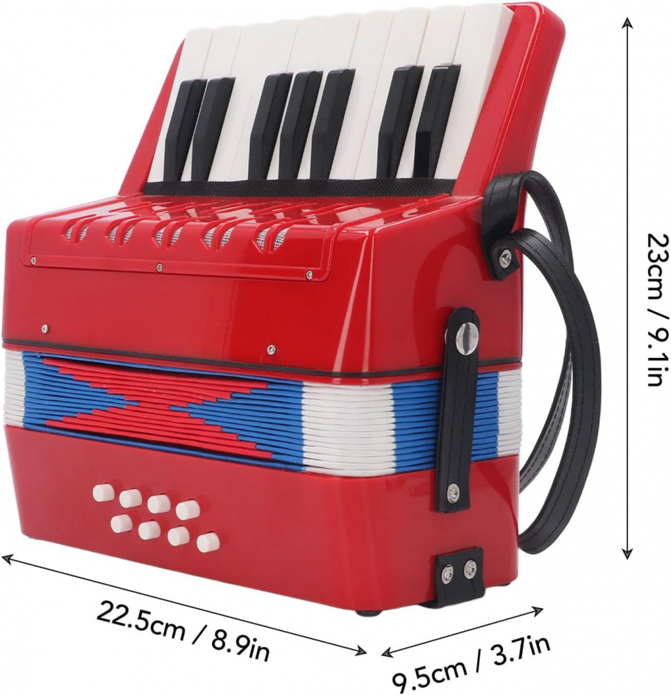 Acordeon Copii cu Clape, iStan, 23 x 38 cm - Rosu [2]