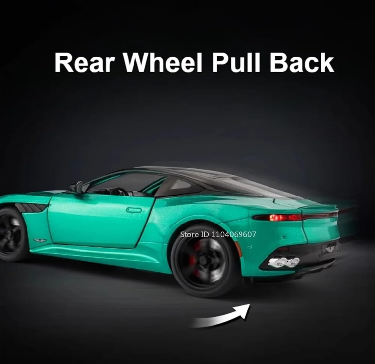 Automacheta Aston Martin DB V12, din Metal, 20 cm – Cu Lumini, Sunete, Funcție Pull-Back și Elemente Mobile [3]