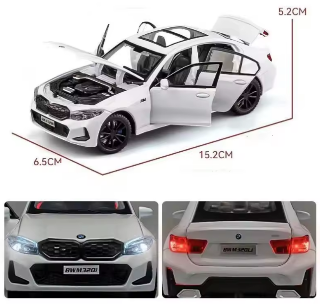 Automacheta BMW Seria 3 320i – Pachet M, din Metal, cu Sunete, Lumini, Roti Directionabile, Elemente Mobile, 15.5 cm [4]