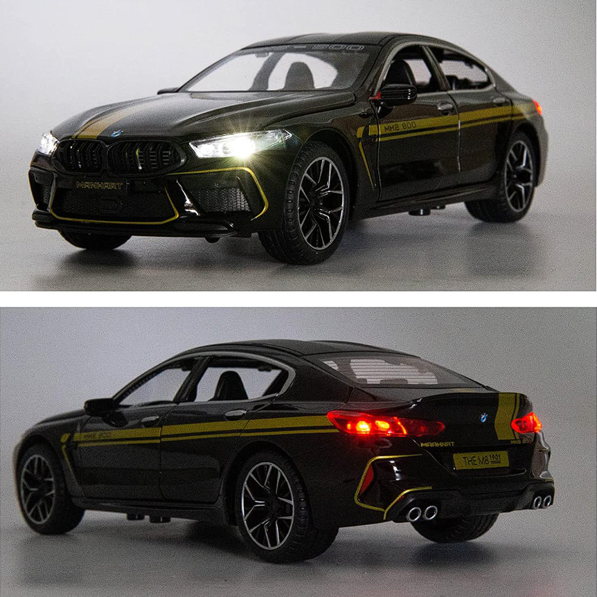 Automachetă BMW M8 Competition Pachet MANHART din Metal, 1:24, Fum pe Bază de Apă, Funcție Pull-Back, Uși, Capotă și Portbagaj Deschizătoare, Lumină și Sunet, 21 cm [5]