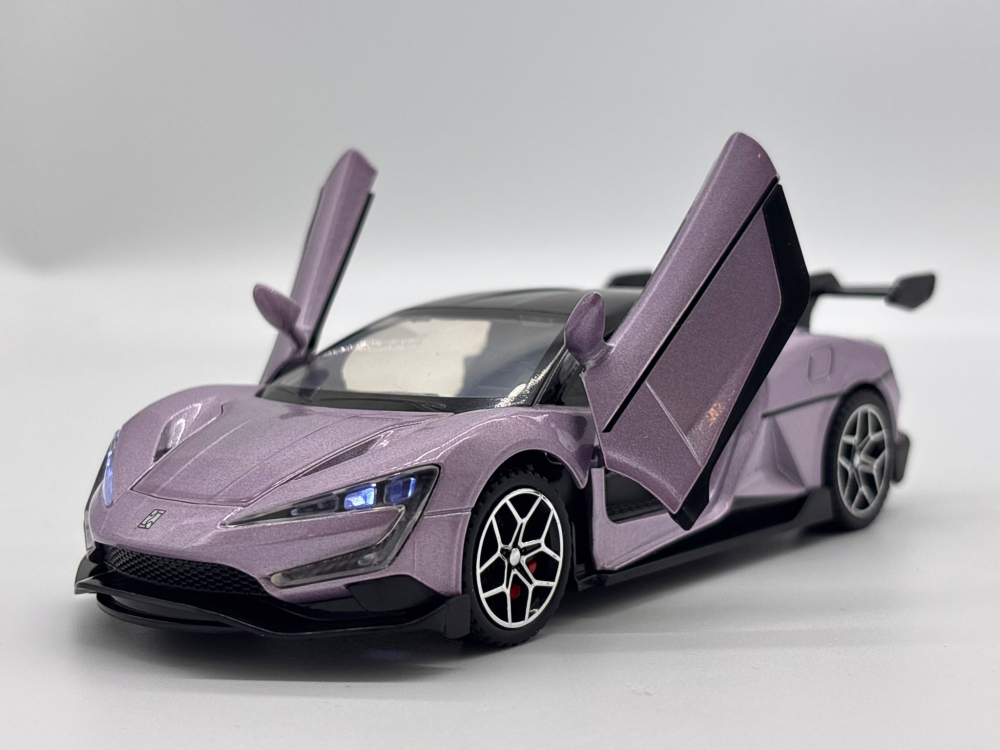 Automachetă BYD Yangwang U9 din Metal, 1:32, Funcție Pull-Back, Uși, Capotă și Portbagaj Deschizătoare, Lumină și Sunet, 15 cm [8]