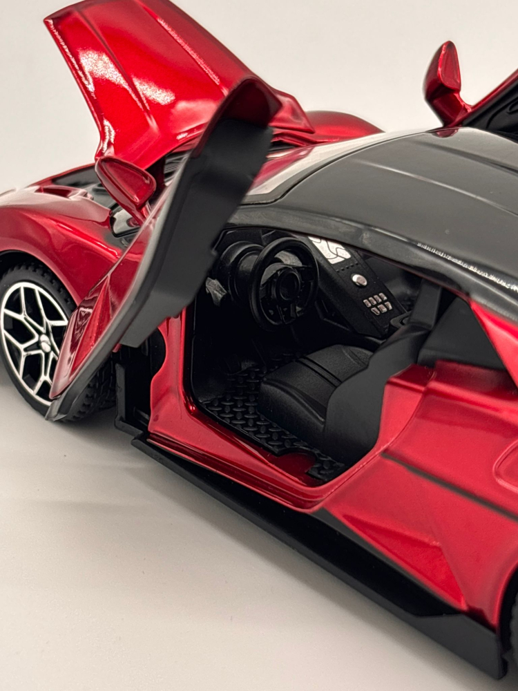 Automachetă BYD Yangwang U9 din Metal, 1:32, Funcție Pull-Back, Uși, Capotă și Portbagaj Deschizătoare, Lumină și Sunet, 15 cm [7]