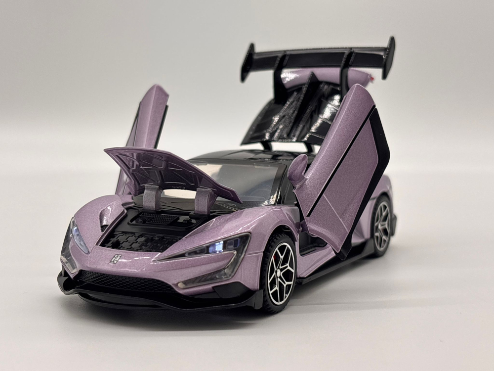 Automachetă BYD Yangwang U9 din Metal, 1:32, Funcție Pull-Back, Uși, Capotă și Portbagaj Deschizătoare, Lumină și Sunet, 15 cm [13]