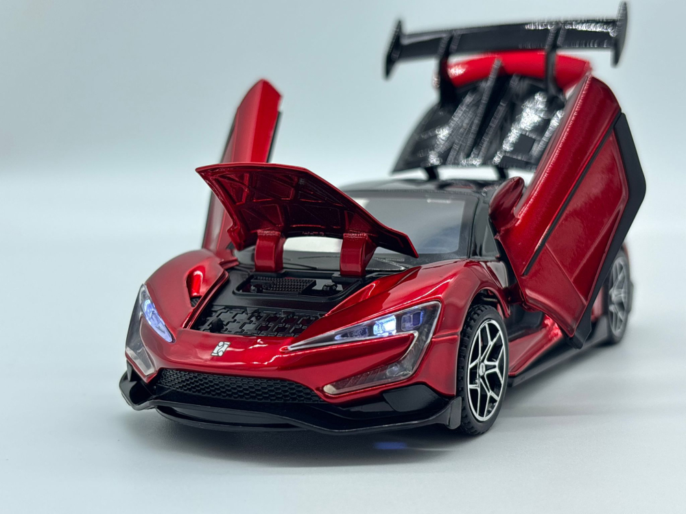 Automachetă BYD Yangwang U9 din Metal, 1:32, Funcție Pull-Back, Uși, Capotă și Portbagaj Deschizătoare, Lumină și Sunet, 15 cm [8]