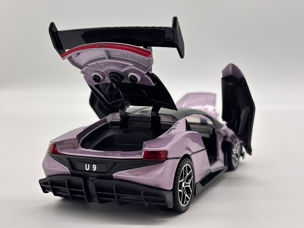 Automachetă BYD Yangwang U9 din Metal, 1:32, Funcție Pull-Back, Uși, Capotă și Portbagaj Deschizătoare, Lumină și Sunet, 15 cm [17]