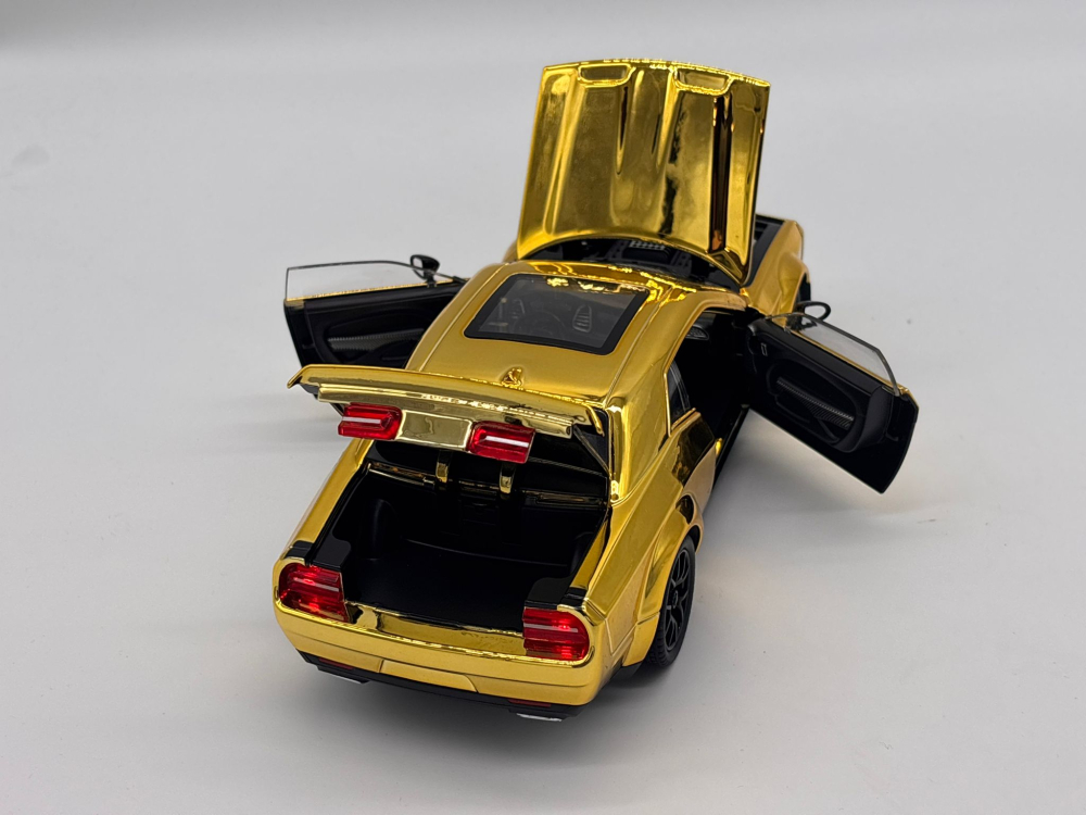 Automachetă Dodge Challenger SRT din Metal, 1:24, Funcție Pull-Back, Uși, Capotă și Portbagaj Deschizătoare, Sunete și Lumini, 20cm [9]