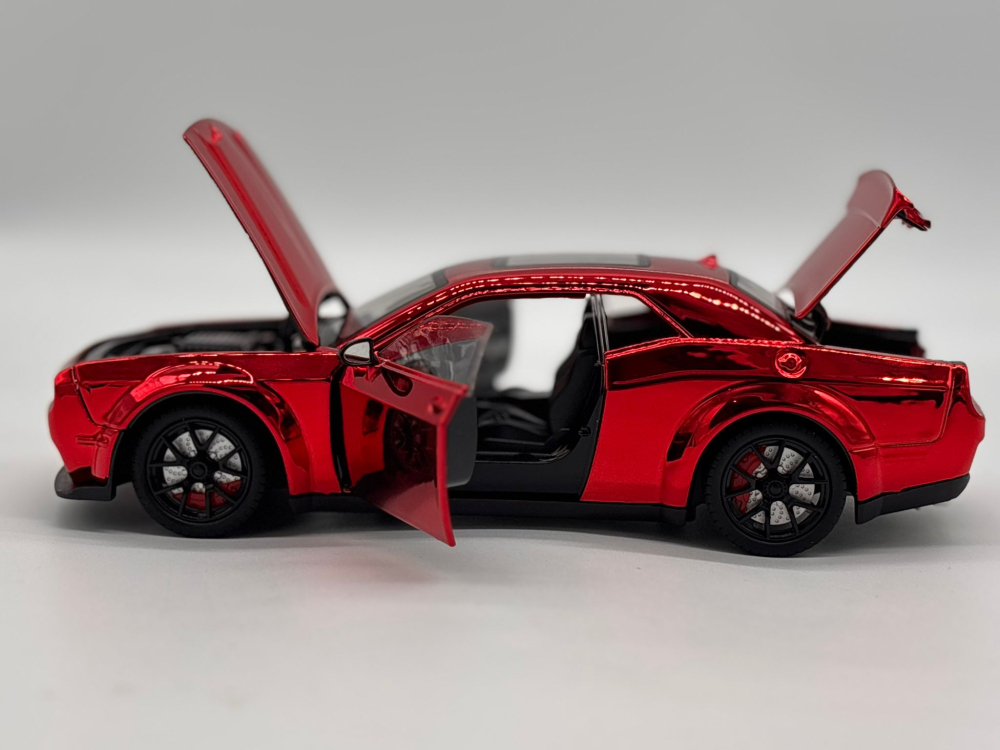 Automachetă Dodge Challenger SRT din Metal, 1:24, Funcție Pull-Back, Uși, Capotă și Portbagaj Deschizătoare, Sunete și Lumini, 20cm [7]