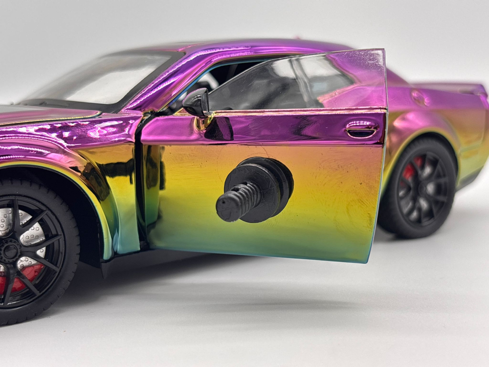 Automachetă Dodge Challenger SRT din Metal, 1:24, Funcție Pull-Back, Uși, Capotă și Portbagaj Deschizătoare, Sunete și Lumini, 20cm [6]