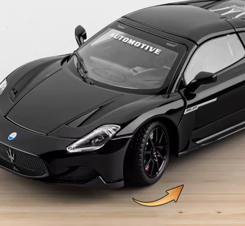 Automachetă Maserati MC20 Decapotabilă, 21 cm, Funcție Pull-Back, Uși, Capotă și Portbagaj Deschizătoare, Sunete și Lumină Realistă [3]