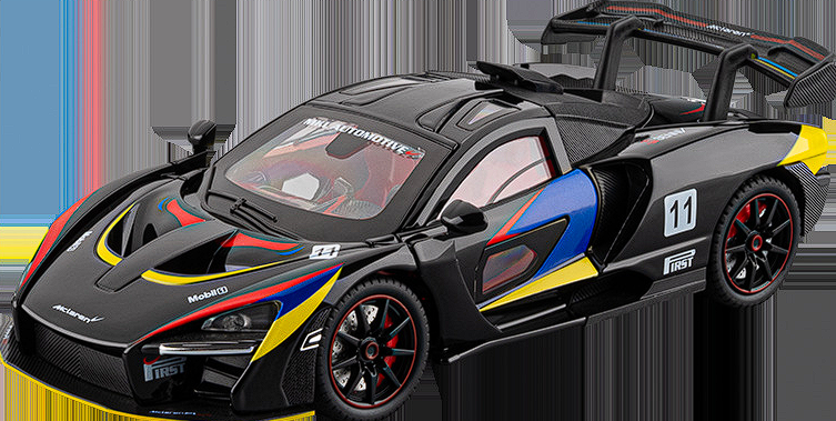 Automachetă McLaren Senna GTR din Metal, 1:24, Funcție Pull-Back, Uși, Capotă și Portbagaj Deschizătoare, Sunete și Lumini, 20 cm [2]