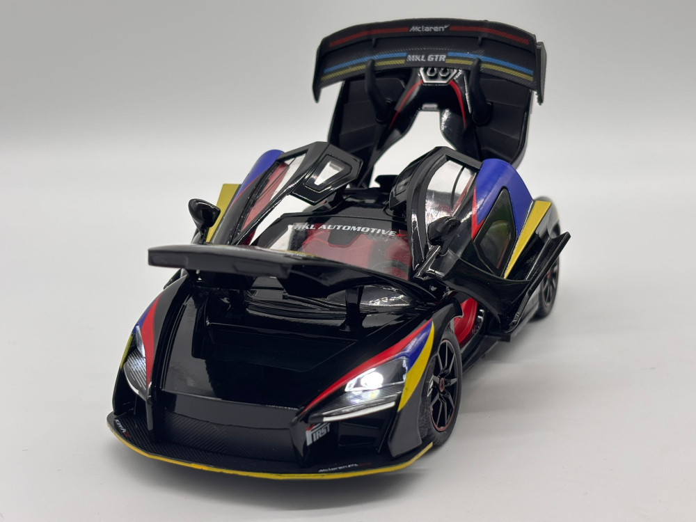 Automachetă McLaren Senna GTR din Metal, 1:24, Funcție Pull-Back, Uși, Capotă și Portbagaj Deschizătoare, Sunete și Lumini, 20 cm [7]