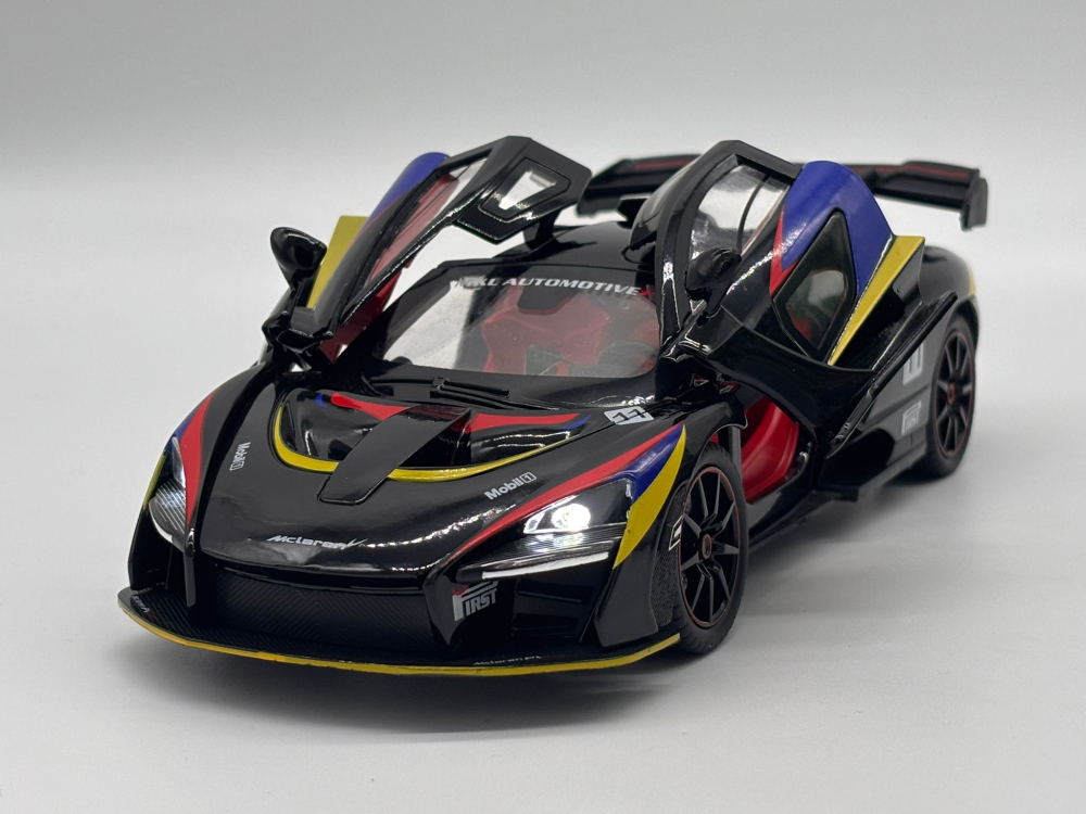Automachetă McLaren Senna GTR din Metal, 1:24, Funcție Pull-Back, Uși, Capotă și Portbagaj Deschizătoare, Sunete și Lumini, 20 cm [3]