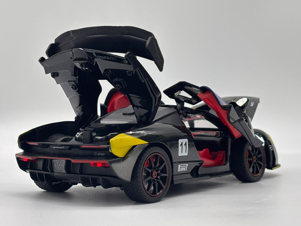 Automachetă McLaren Senna GTR din Metal, 1:24, Funcție Pull-Back, Uși, Capotă și Portbagaj Deschizătoare, Sunete și Lumini, 20 cm [9]