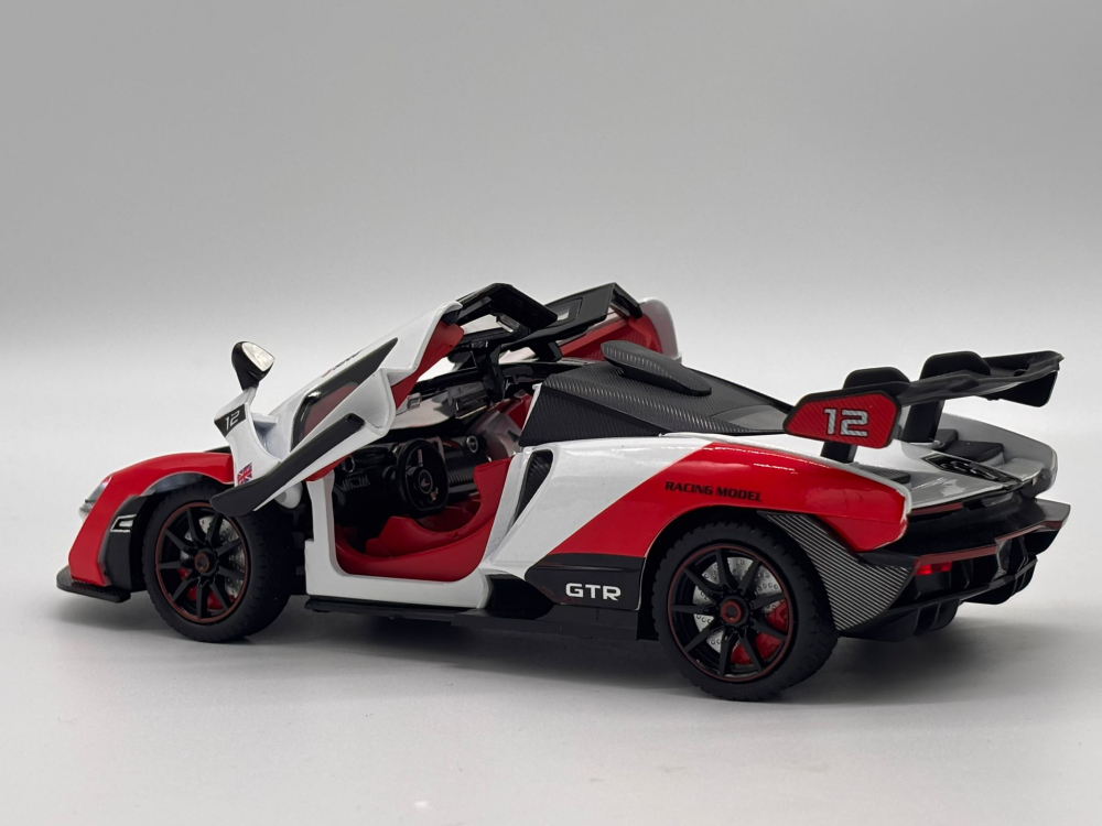 Automachetă McLaren Senna GTR din Metal, 1:24, Funcție Pull-Back, Uși, Capotă și Portbagaj Deschizătoare, Sunete și Lumini, 20 cm [12]