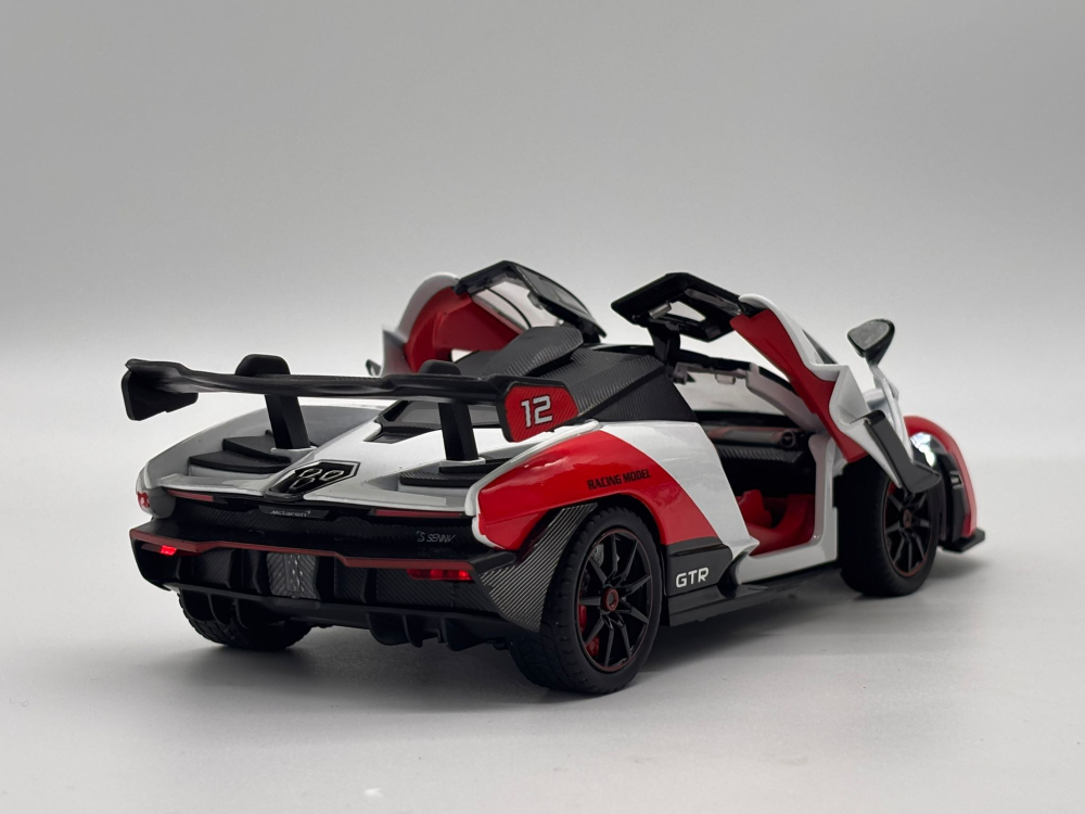 Automachetă McLaren Senna GTR din Metal, 1:24, Funcție Pull-Back, Uși, Capotă și Portbagaj Deschizătoare, Sunete și Lumini, 20 cm [13]