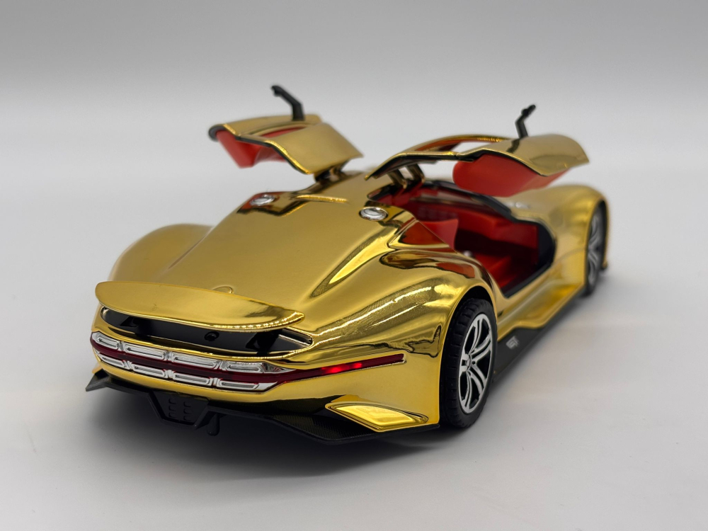 Automachetă Mercedes-Benz AMG GT Vision (Batmobile) din Metal, 1:24, Funcție Pull-Back, Uși și Eleron Deschizătoare, Lumină și Sunet, 21 cm [9]