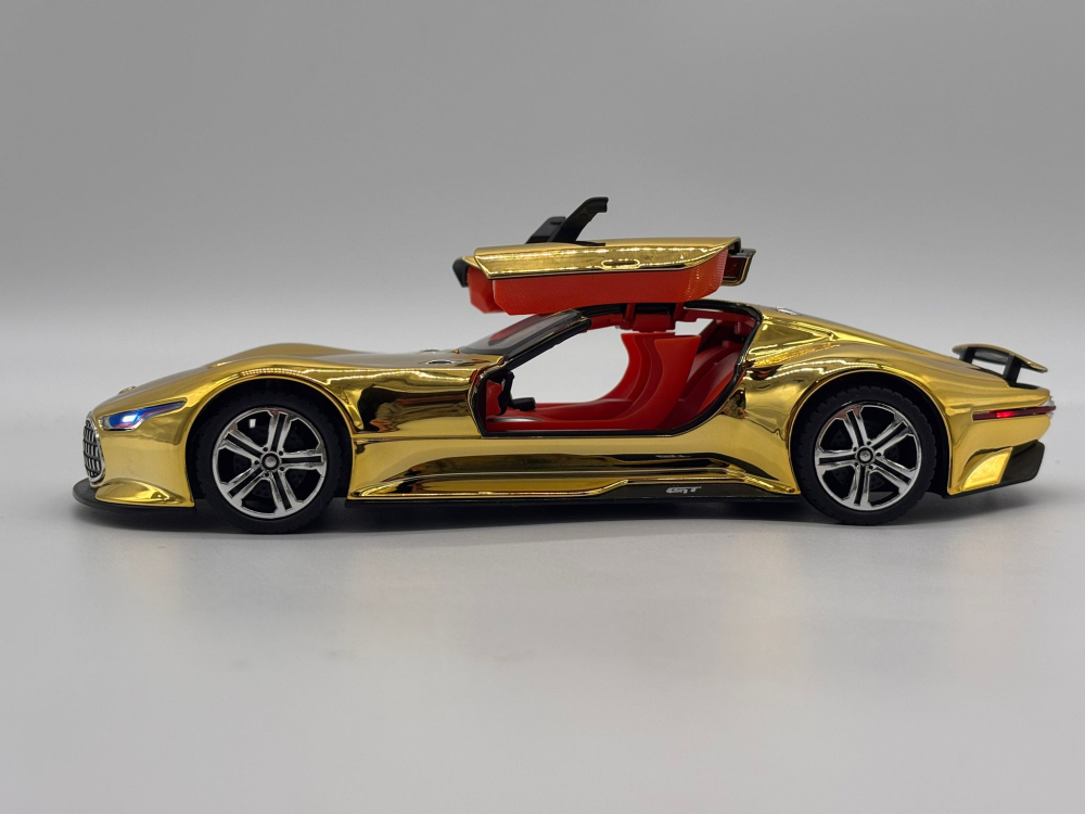 Automachetă Mercedes-Benz AMG GT Vision (Batmobile) din Metal, 1:24, Funcție Pull-Back, Uși și Eleron Deschizătoare, Lumină și Sunet, 21 cm [7]