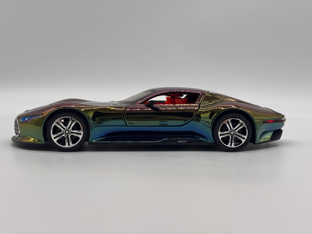 Automachetă Mercedes-Benz AMG GT Vision (Batmobile) din Metal, 1:24, Funcție Pull-Back, Uși și Eleron Deschizătoare, Lumină și Sunet, 21 cm [8]