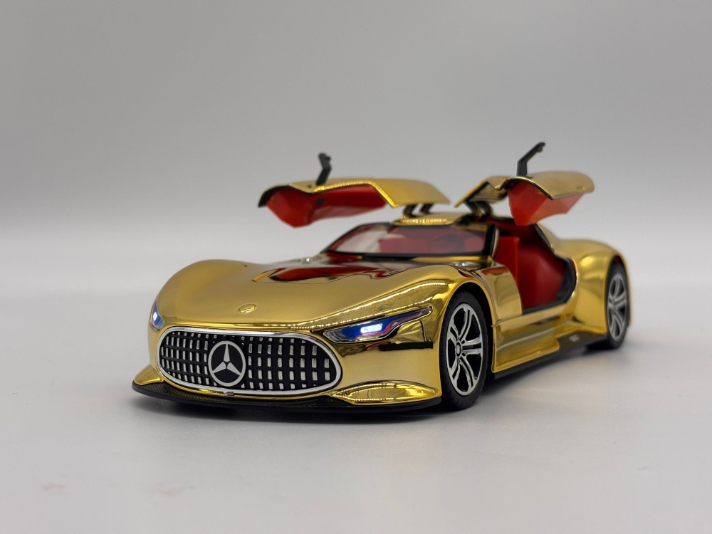 Automachetă Mercedes-Benz AMG GT Vision (Batmobile) din Metal, 1:24, Funcție Pull-Back, Uși și Eleron Deschizătoare, Lumină și Sunet, 21 cm [4]