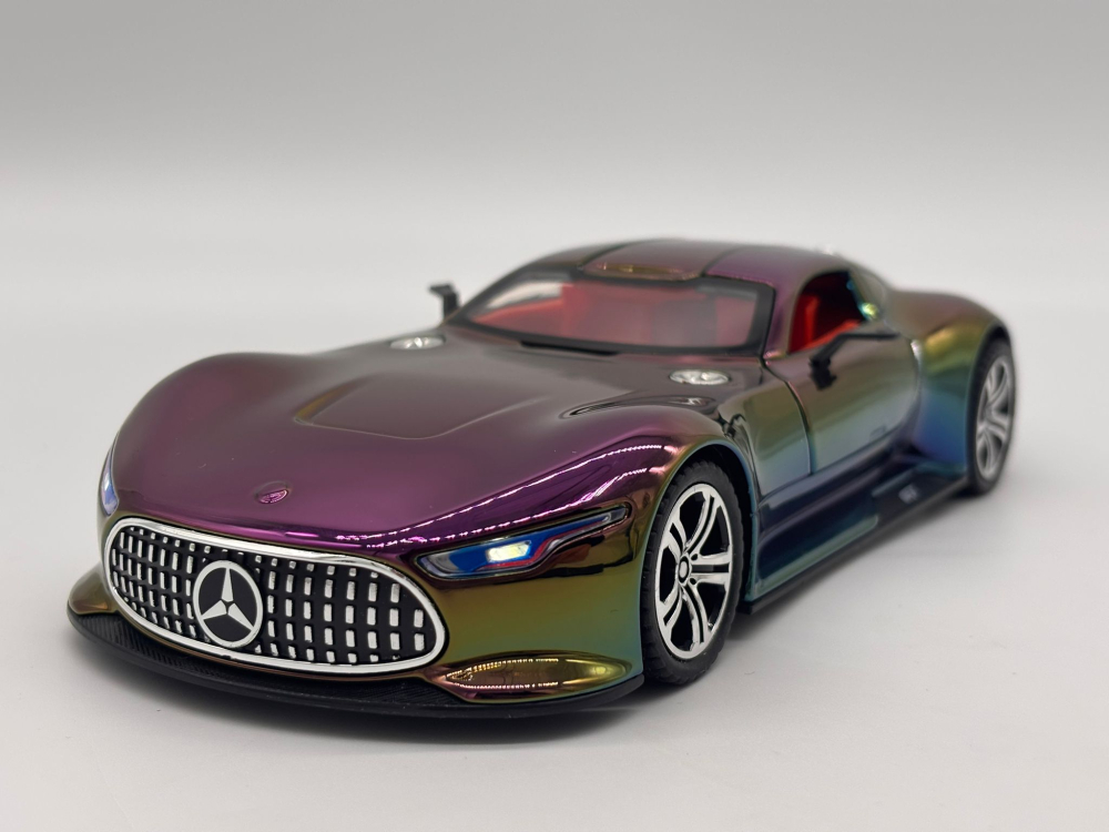 Automachetă Mercedes-Benz AMG GT Vision (Batmobile) din Metal, 1:24, Funcție Pull-Back, Uși și Eleron Deschizătoare, Lumină și Sunet, 21 cm [4]