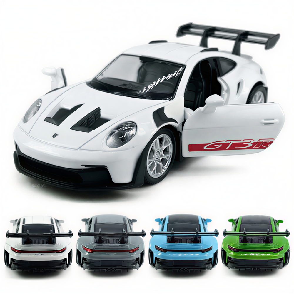 Automachetă Porsche 911, 15 cm, Funcție Pull-Back, Uși, Capotă și Portbagaj Deschizătoare, Lumină și Sunet [1]