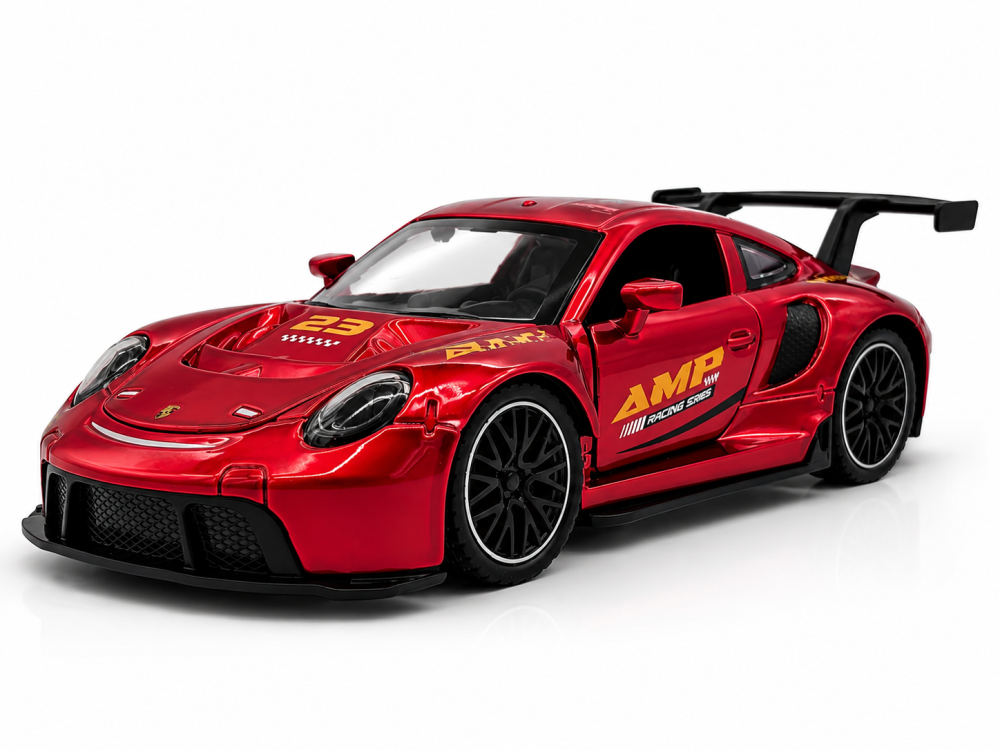 Automachetă Porsche 911, 15 cm, Funcție Pull-Back, Uși, Capotă și Portbagaj Deschizătoare, Lumină și Sunet [14]