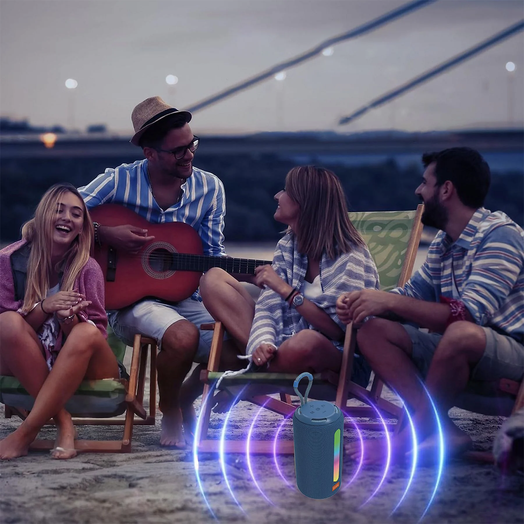 Boxă Portabilă Bluetooth cu Lumină RGB, Sunet Premium, 17 cm, Playtime 3h, Type-C, USB și TF [2]