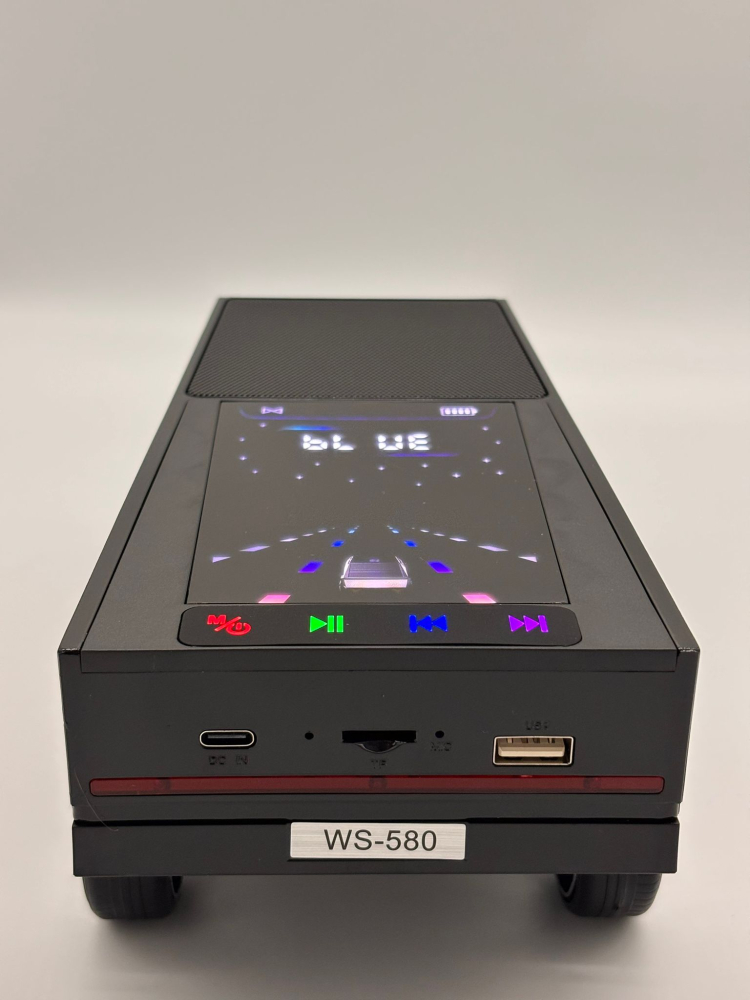Boxă Bluetooth Portabilă Tesla Cybertruck WS-580, Calitate Audio Premium, 30 cm, Lumină RGB, FM Radio, USB, TF Card, Type-C [6]