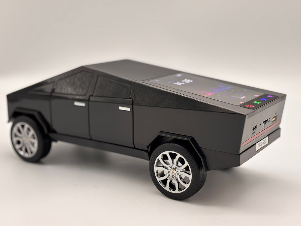 Boxă Bluetooth Portabilă Tesla Cybertruck WS-580, Calitate Audio Premium, 30 cm, Lumină RGB, FM Radio, USB, TF Card, Type-C [20]