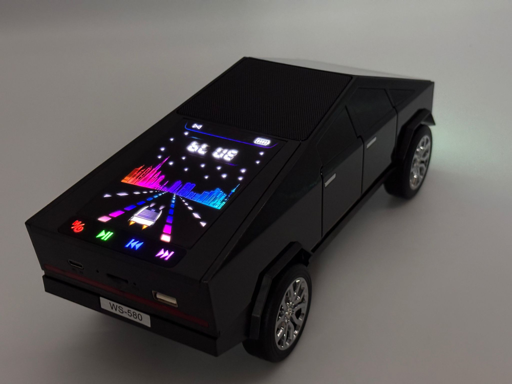 Boxă Bluetooth Portabilă Tesla Cybertruck WS-580, Calitate Audio Premium, 30 cm, Lumină RGB, FM Radio, USB, TF Card, Type-C [11]