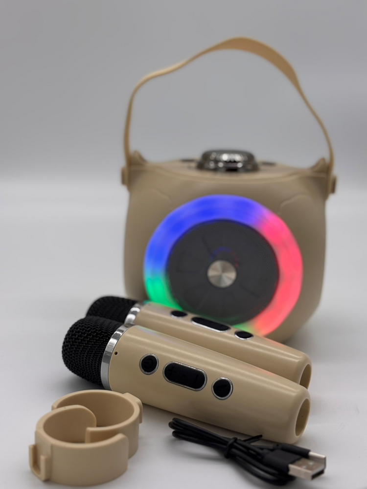 Boxă Karaoke cu 2 Microfoane Wireless, Lumini RGB, Bluetooth 5.4 – Calitate Audio Premium [7]