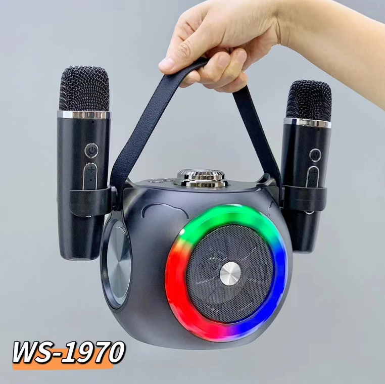 Boxă Karaoke cu 2 Microfoane Wireless, Lumini RGB, Bluetooth 5.4 – Calitate Audio Premium [2]