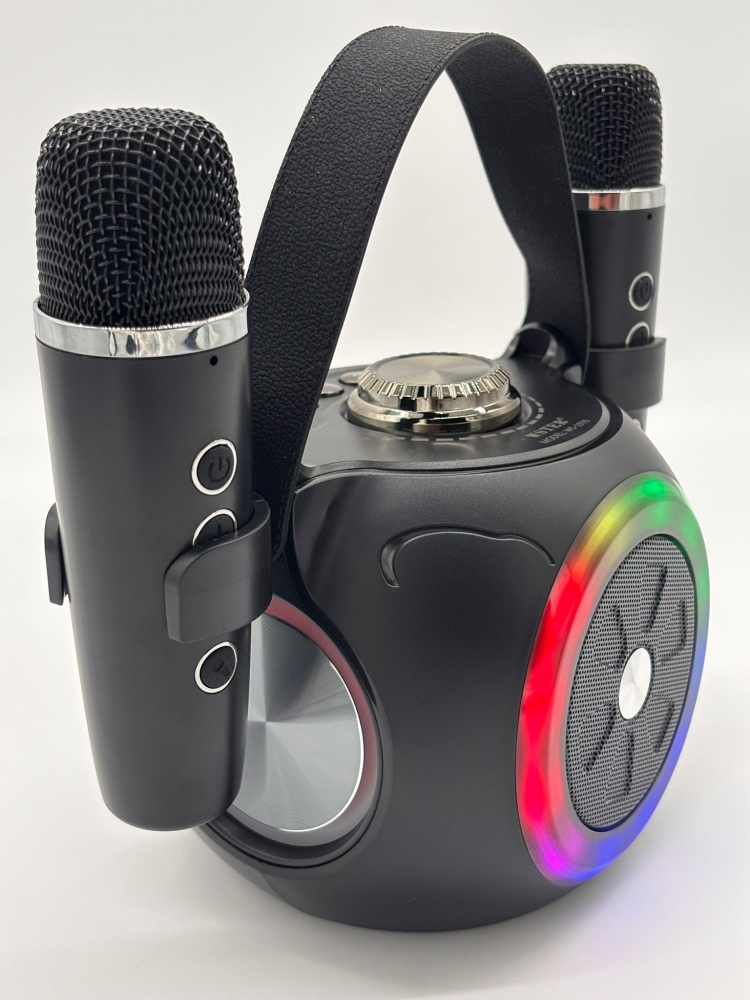Boxă Karaoke cu 2 Microfoane Wireless, Lumini RGB, Bluetooth 5.4 – Calitate Audio Premium [6]