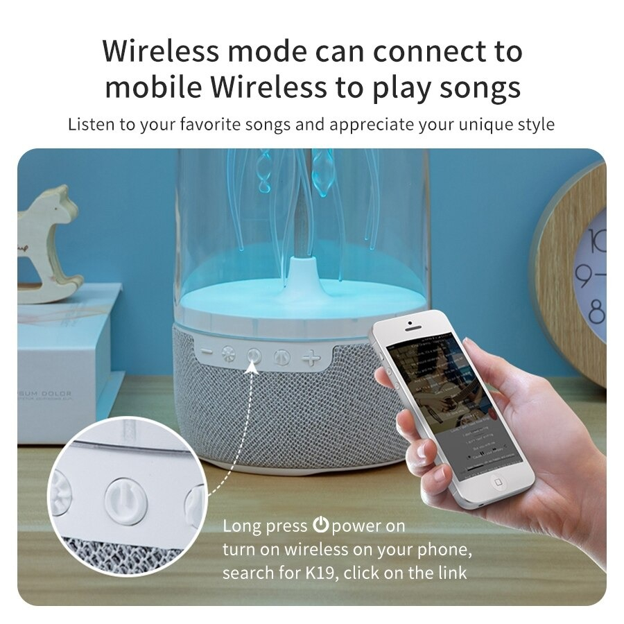 Boxă Portabilă Jellyfish S+. Bluetooth, Lumini Ambientale Colorate, TF Card & Audio Input [3]