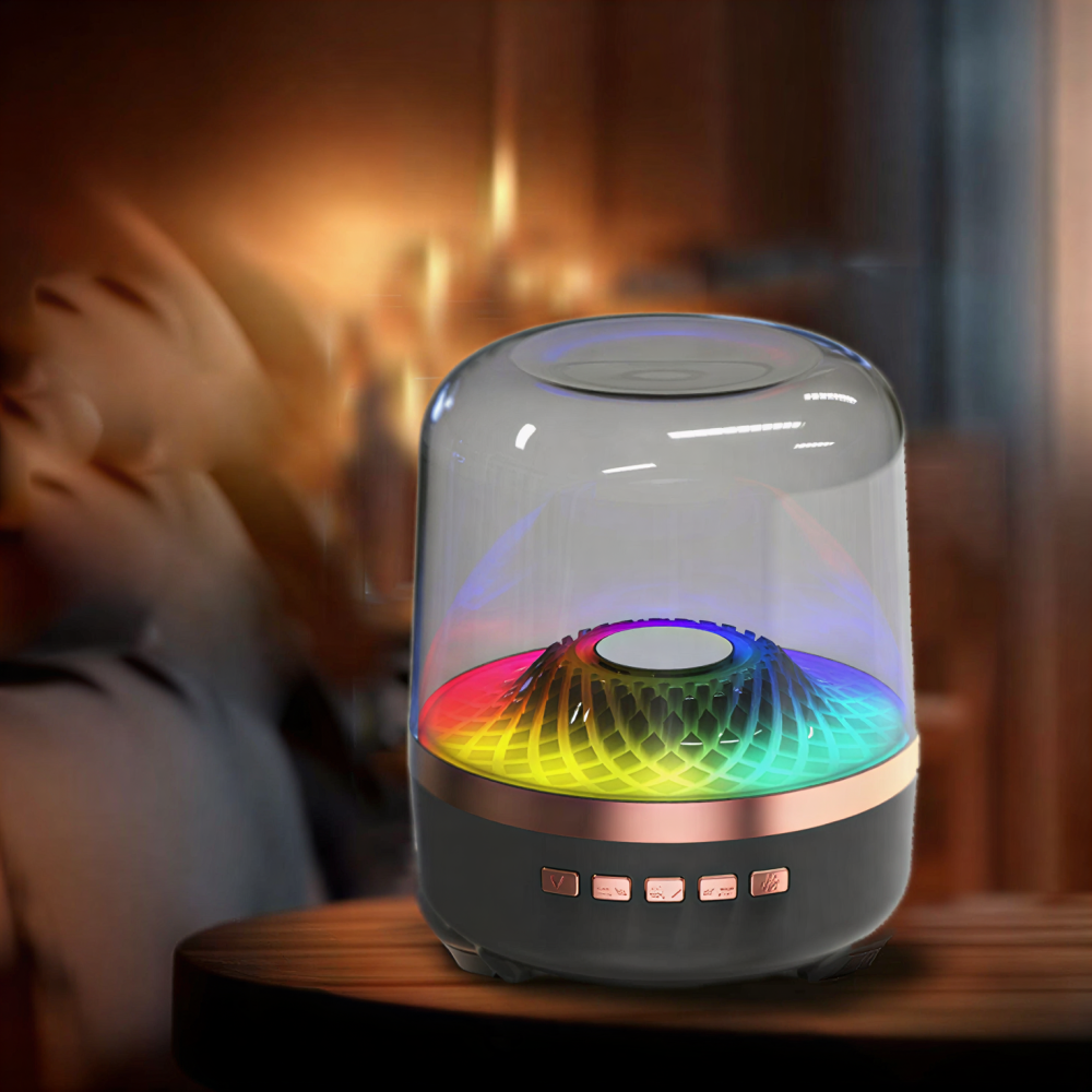 Boxa Transparentă RGB Portabilă, 12 cm, Bluetooth, USB, AUX, TF, DC5V, Cu Cablu Încărcare Inclus [5]