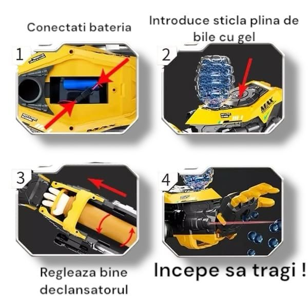 Brat Cyborg cu Bile cu Gel de Apa si Laser, Ochelari de Protectie – Reincarcabil, Compatibil cu Bile Universale de 7-8 mm [6]