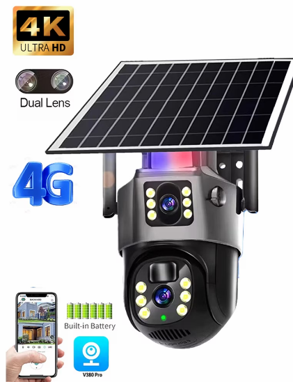 Cameră de Supraveghere Cu Panou Solar V380 Pro, Functionalitate Cartela SIM 4G/WiFi, cu Panou Solar, 4K Ultra HD, Control prin App Store & Google Play, Vedere Nocturna, Rezistenta la Apa, Cloud, 360° [16]