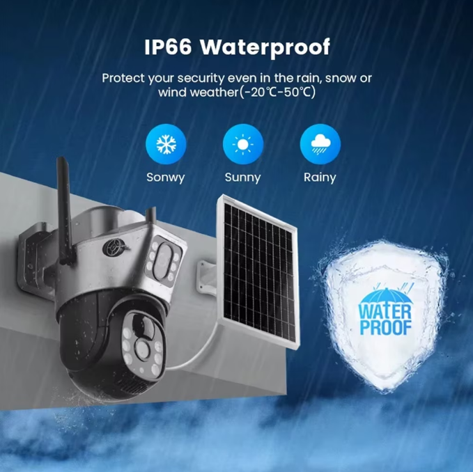 Cameră de Supraveghere Cu Panou Solar V380 Pro, Functionalitate Cartela SIM 4G/WiFi, cu Panou Solar, 4K Ultra HD, Control prin App Store & Google Play, Vedere Nocturna, Rezistenta la Apa, Cloud, 360° [4]