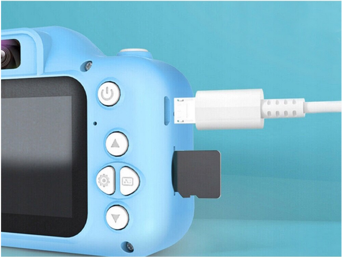Cameră Foto Digitală pentru Copii, cu Husă Detasabilă, Suport Micro Card SD,Cablu USB și Agățătoare Tip Breloc, Jocuri Snake și Tetris, Funcție Selfie, Muzică și Fotografiere [2]