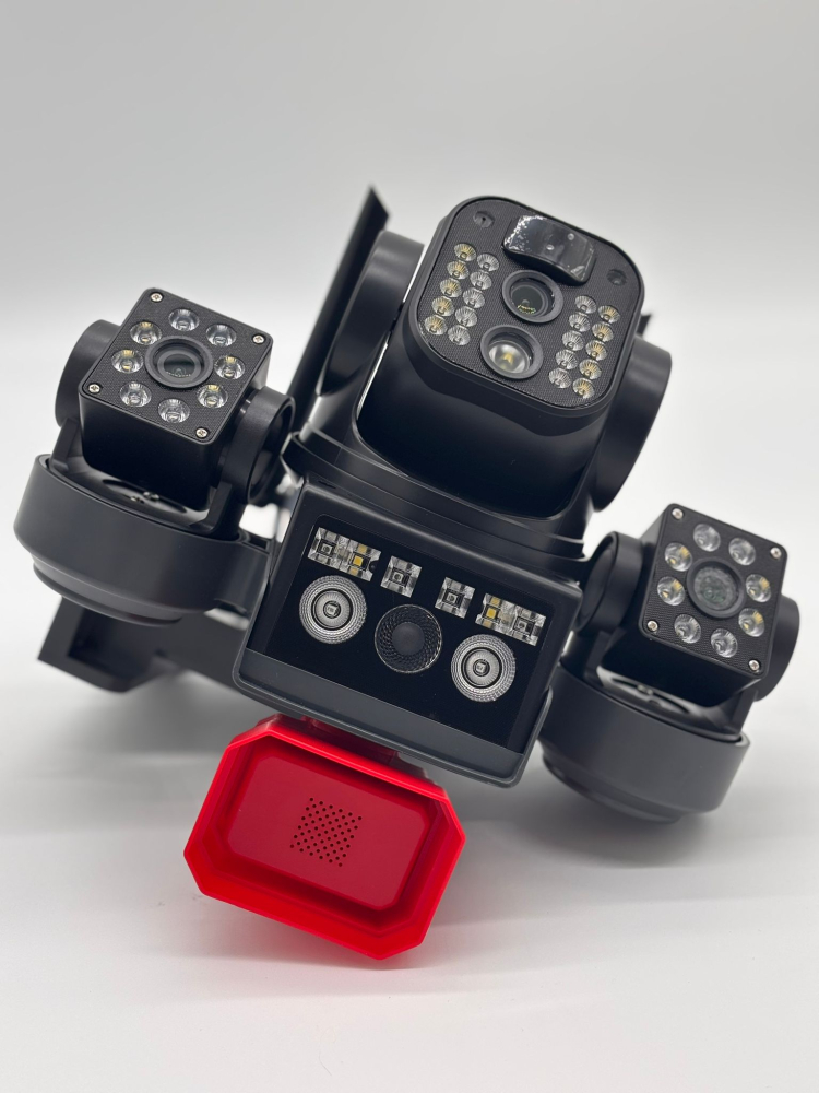 Camera Supraveghere 4G cu Panou Solar Tip Crocodil, 3 Camere rotative 720°, 15 MP (5 + 5 + 5MP), 8K UHD, Panou Solar Monocristalin, Viziune Nocturna, Detectare Umana, Zoom 10X Digital, Functie Audio B [14]