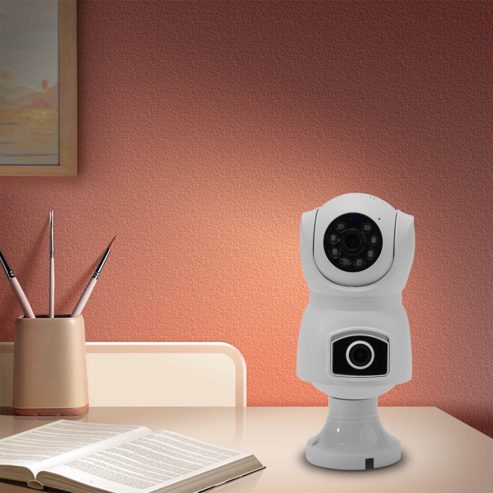 Cameră Supraveghere V380 Pro Smart, 2 Obiective, WiFi, 4MP, Vizualizare dublă, Infrarosu, Rotire 360° , Audio Bidirecțional, Control din Aplicatie ("V380 PRO" pe Magazin Play/App Store ) [15]