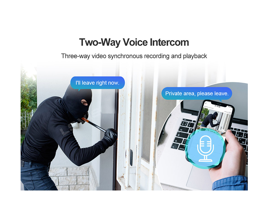 Camera Supraveghere WiFi cu 3 Camere Rotative 360°, Lumini/Sirena, 12MP, Ultra HD, Viziune Nocturna Color, Detectie Umana, PIR, Audio, V380 Pro, IP66, PTZ [11]