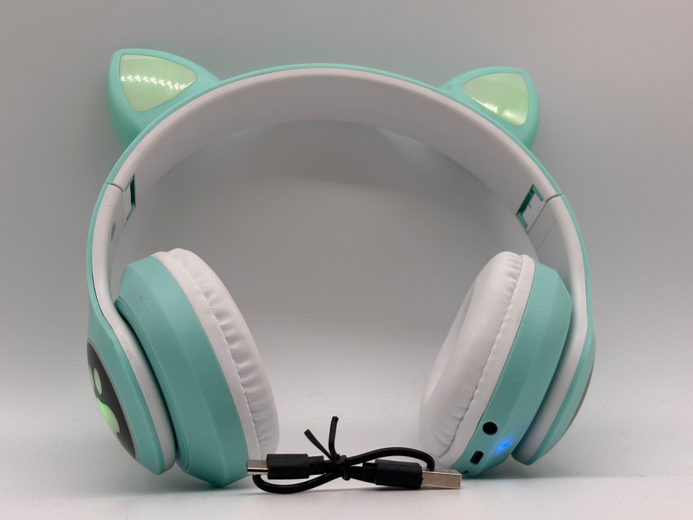 Căști Wireless cu Urechi de Pisică , Lumini LED, Bass Puternic, TF Card, Bluetooth 5.0, Autonomie 7 Ore, STN-28 [10]