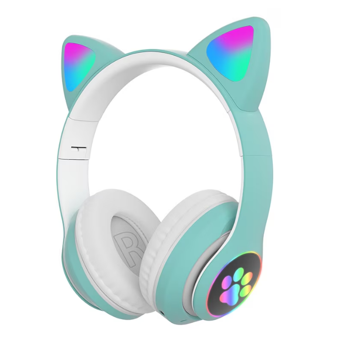 Căști Wireless cu Urechi de Pisică , Lumini LED, Bass Puternic, TF Card, Bluetooth 5.0, Autonomie 7 Ore, STN-28 [1]