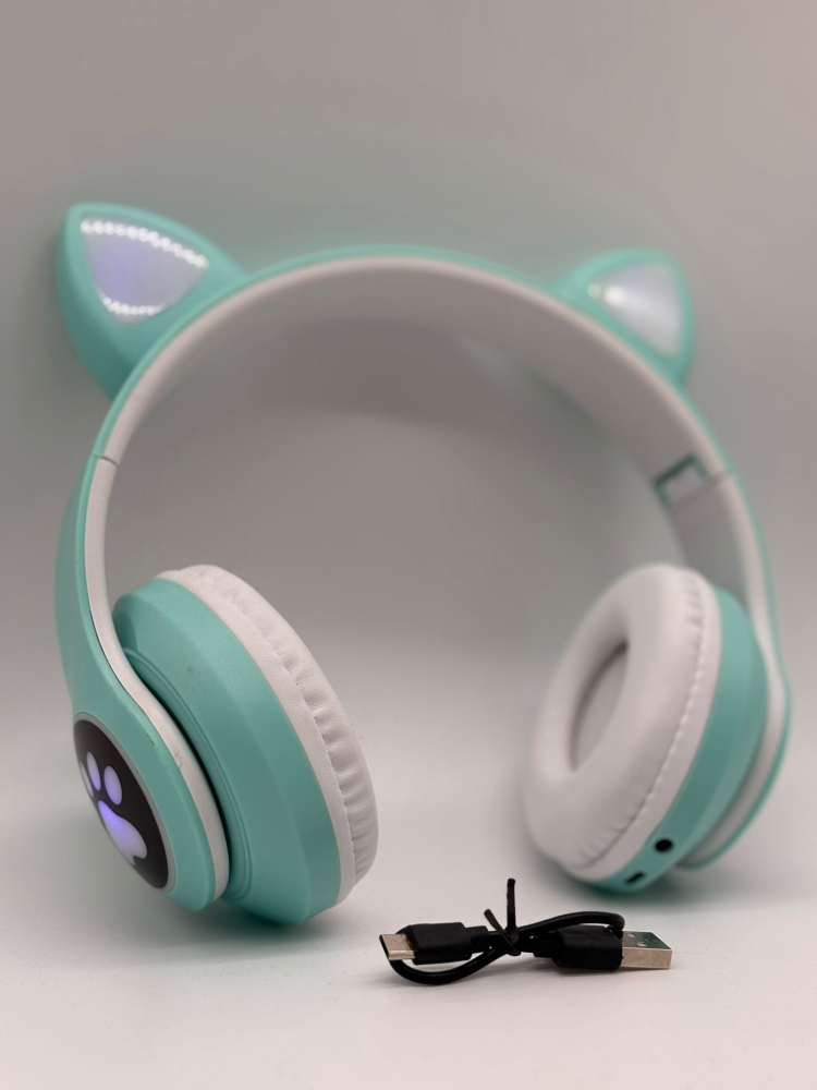 Căști Wireless cu Urechi de Pisică , Lumini LED, Bass Puternic, TF Card, Bluetooth 5.0, Autonomie 7 Ore, STN-28 [8]