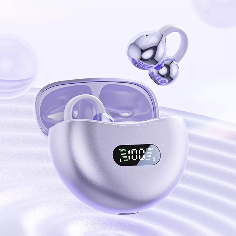 Casti Wireless Tip Huawei FreeClip Earbud, Bluetooth, Open-ear, Microfon, Afisaj Digital, Compatibile iPhone, Samsung, Huawei [2]