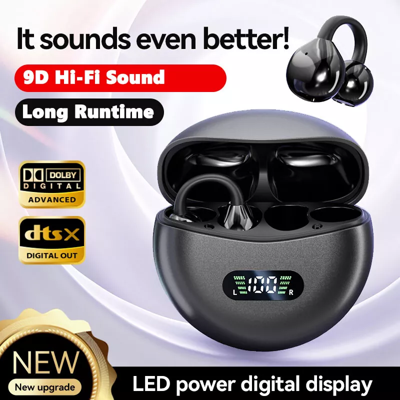 Casti Wireless Tip Huawei FreeClip Earbud, Bluetooth, Open-ear, Microfon, Afisaj Digital, Compatibile iPhone, Samsung, Huawei [3]