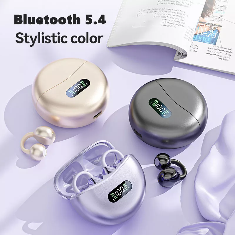 Casti Wireless Tip Huawei FreeClip Earbud, Bluetooth, Open-ear, Microfon, Afisaj Digital, Compatibile iPhone, Samsung, Huawei [6]