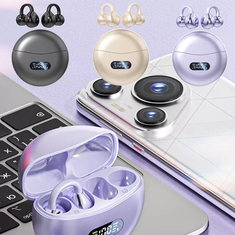 Casti Wireless Tip Huawei FreeClip Earbud, Bluetooth, Open-ear, Microfon, Afisaj Digital, Compatibile iPhone, Samsung, Huawei [8]