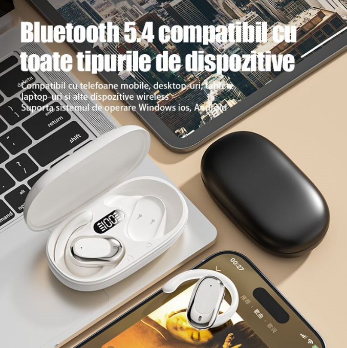 Căști Wireless X97 Sport – Bluetooth 5.49, 9h Autonomie, Calitate Audio Premium, Mod Dual, Confort Maxim, Carcasa cu Display LED [9]